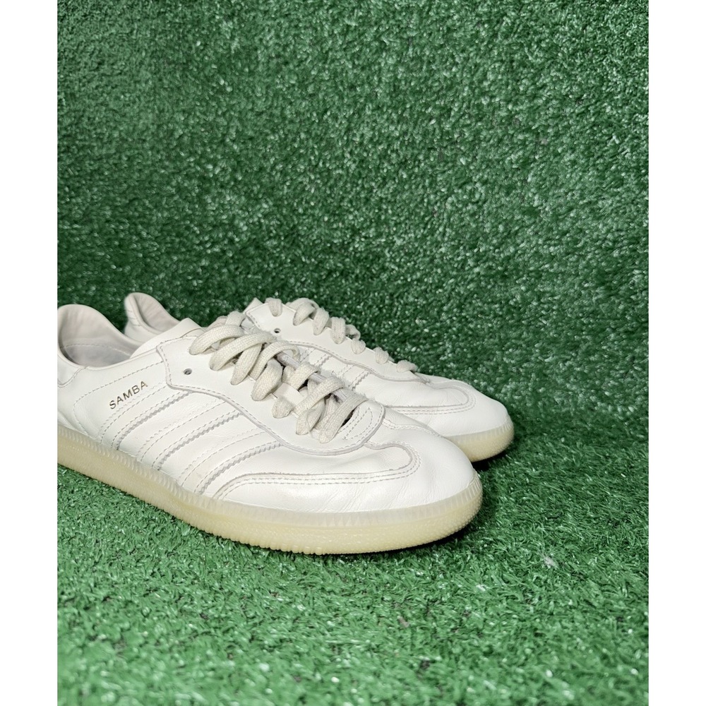 Adidas Samba Womens 8.5 Mens 7 White Leather Casual Shoe Comfort Walking Sneaker - Picture 2 of 15